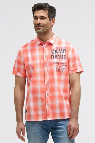 CAMP DAVID Regular fit Button Up Shirt in Orange: front