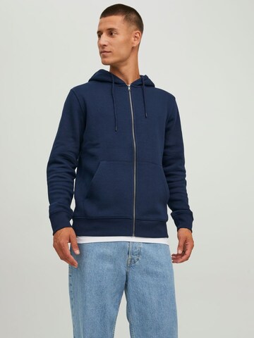 JACK & JONES Sweat jacket 'Star' in Blue: front