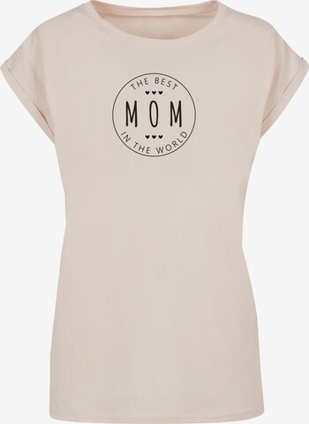 Merchcode Shirt 'Ladies Mothers Day - The Best Mom' in Beige: front