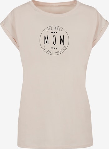 Merchcode T-Shirt 'Ladies Mothers Day - The Best Mom' in Beige: predná strana