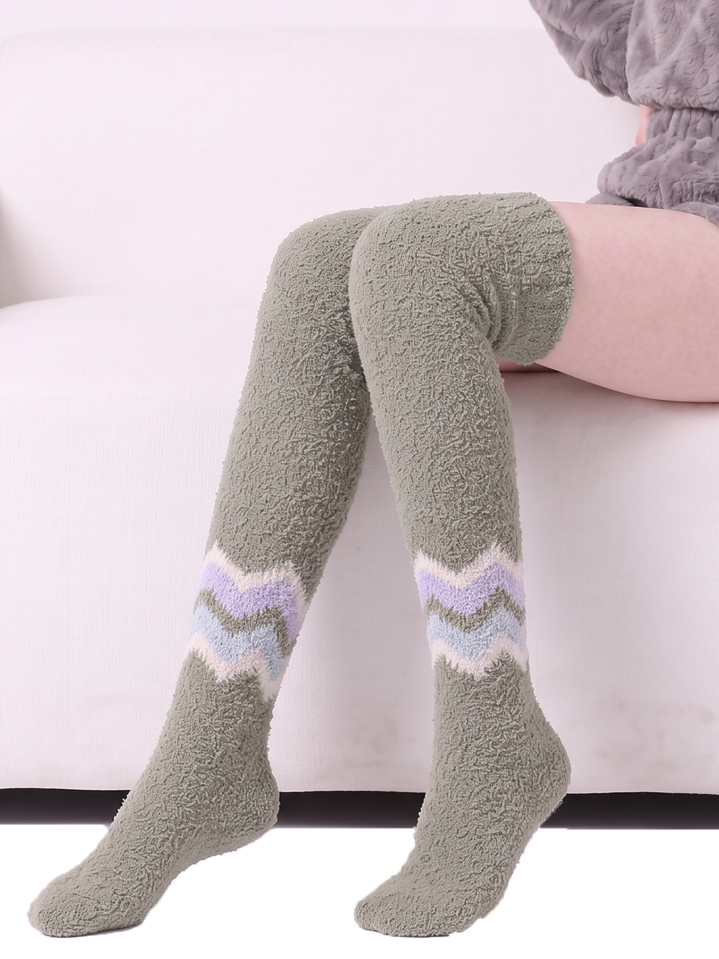 BONVERANO Over the Knee Socks in Blue
