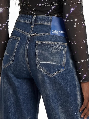 KARL LAGERFELD JEANS Ohlapna forma Kargo kavbojke | modra barva