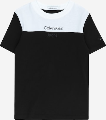 Tricou de la Calvin Klein Jeans pe negru: față