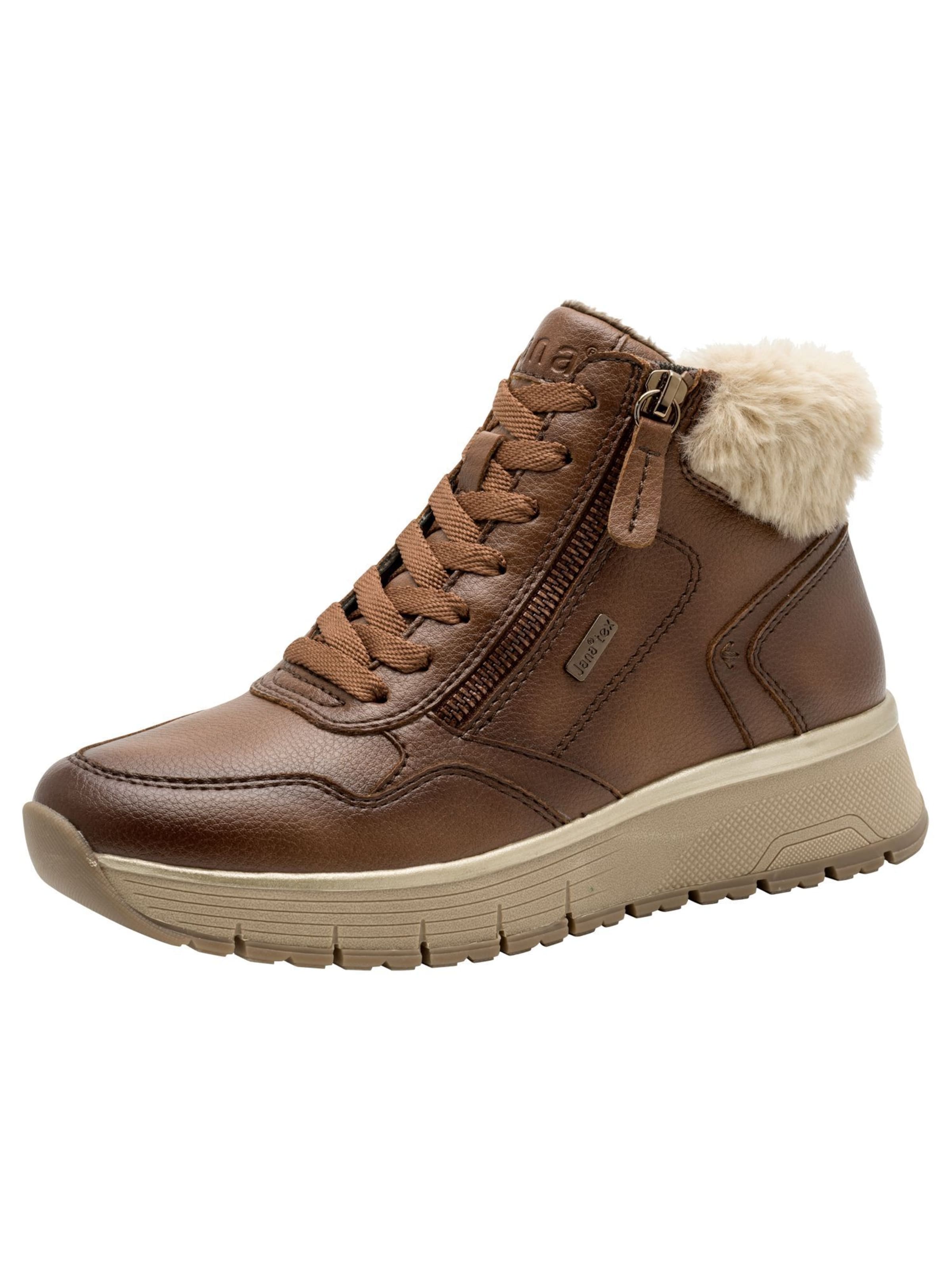 JANA Schnürstiefelette in Braun: Vorderseite