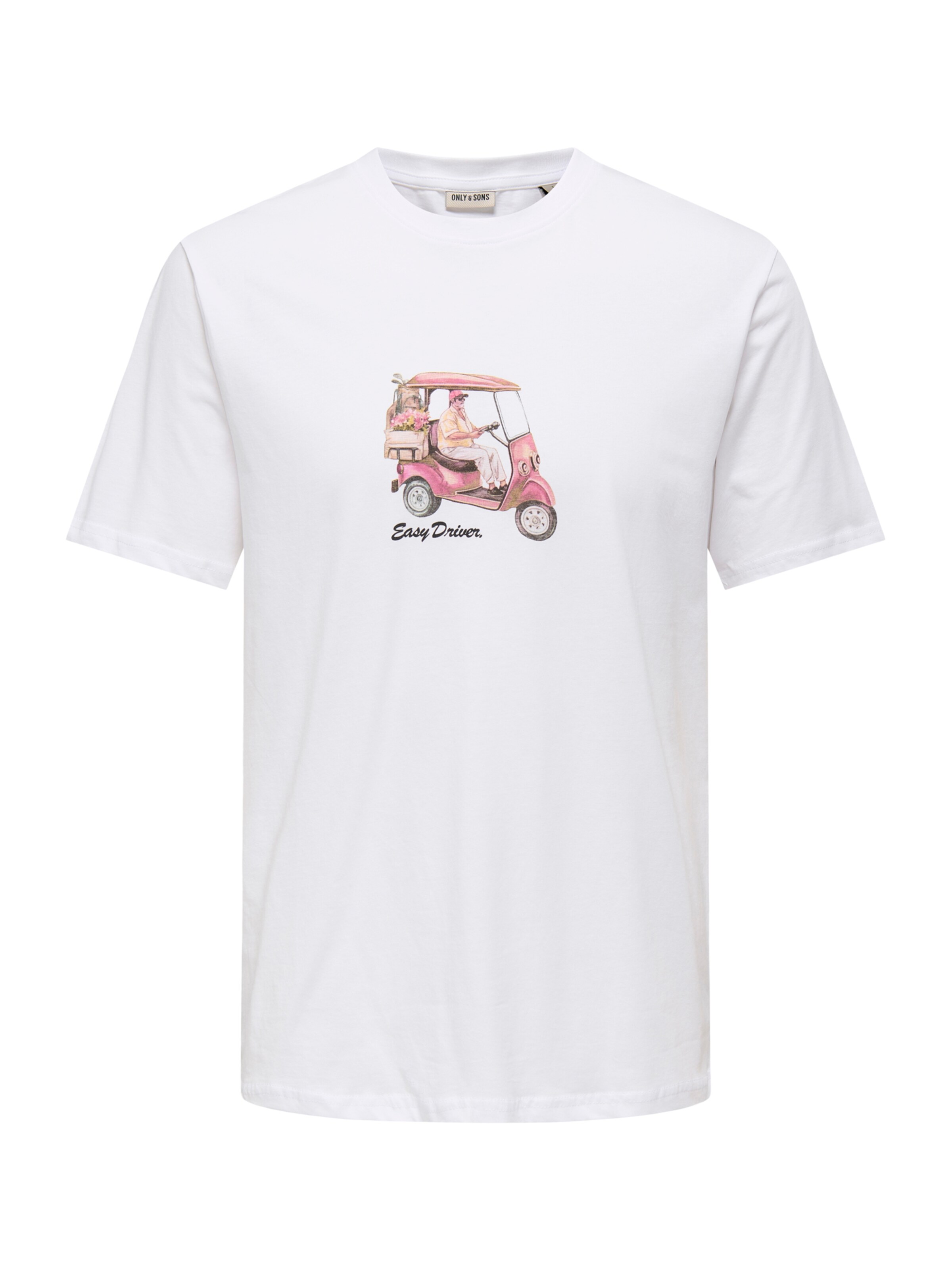 Tricou 'ONSMAX SCOOTER' de la Only & Sons pe alb: față