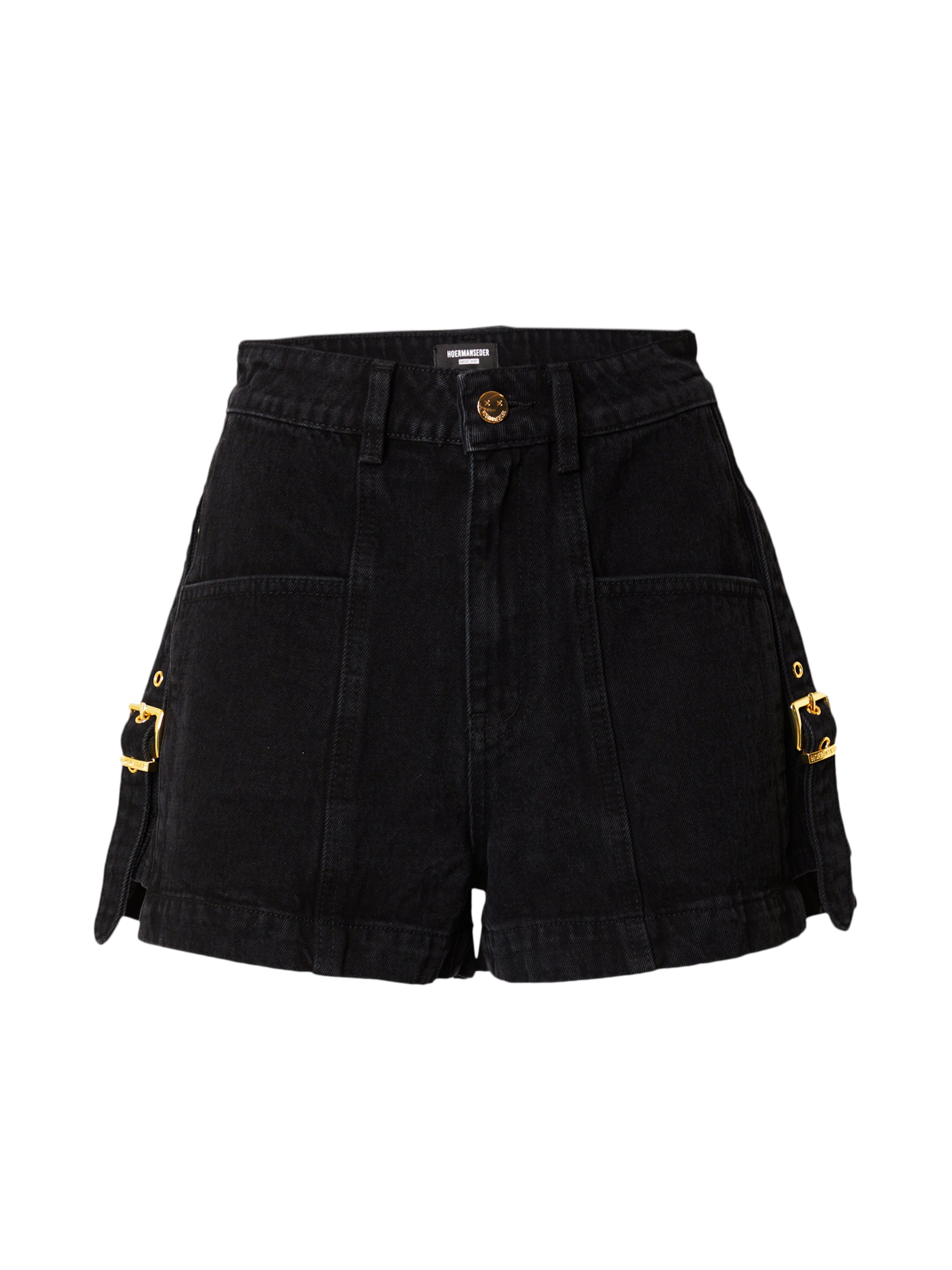 Hoermanseder Loosefit Džíny 'Elva' – černá: přední strana