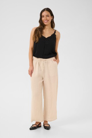 Cream Loosefit Broek 'Bellis' in Beige