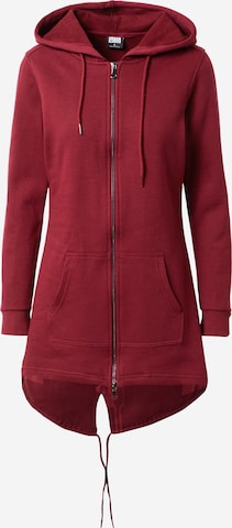 Urban Classics Zip-Up Hoodie in Red: front