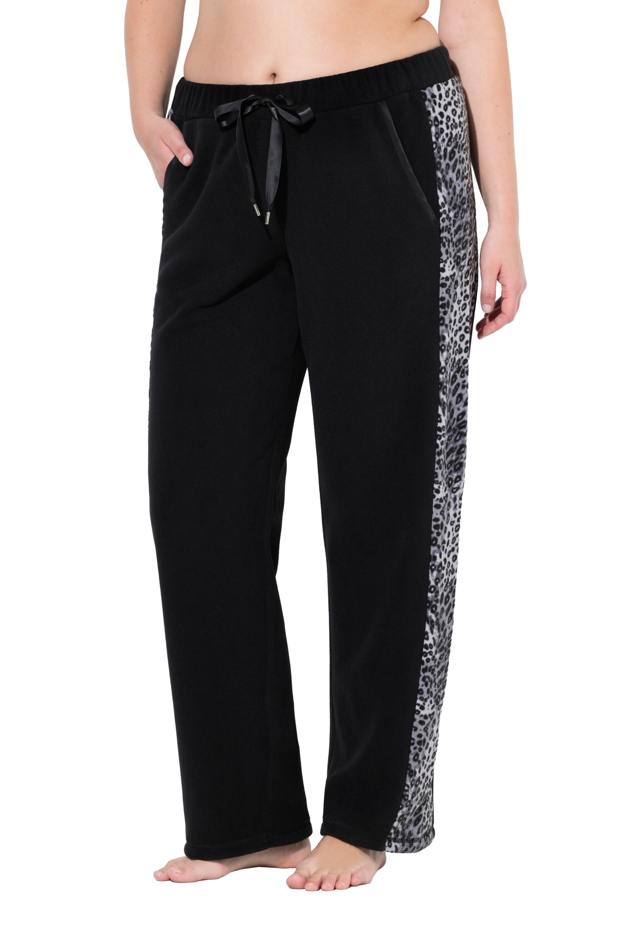 Ulla Popken Pyjamabroek in Zwart: voorkant