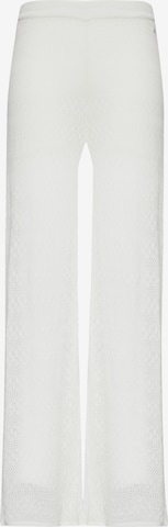 QS Wide leg Broek in Beige: voorkant