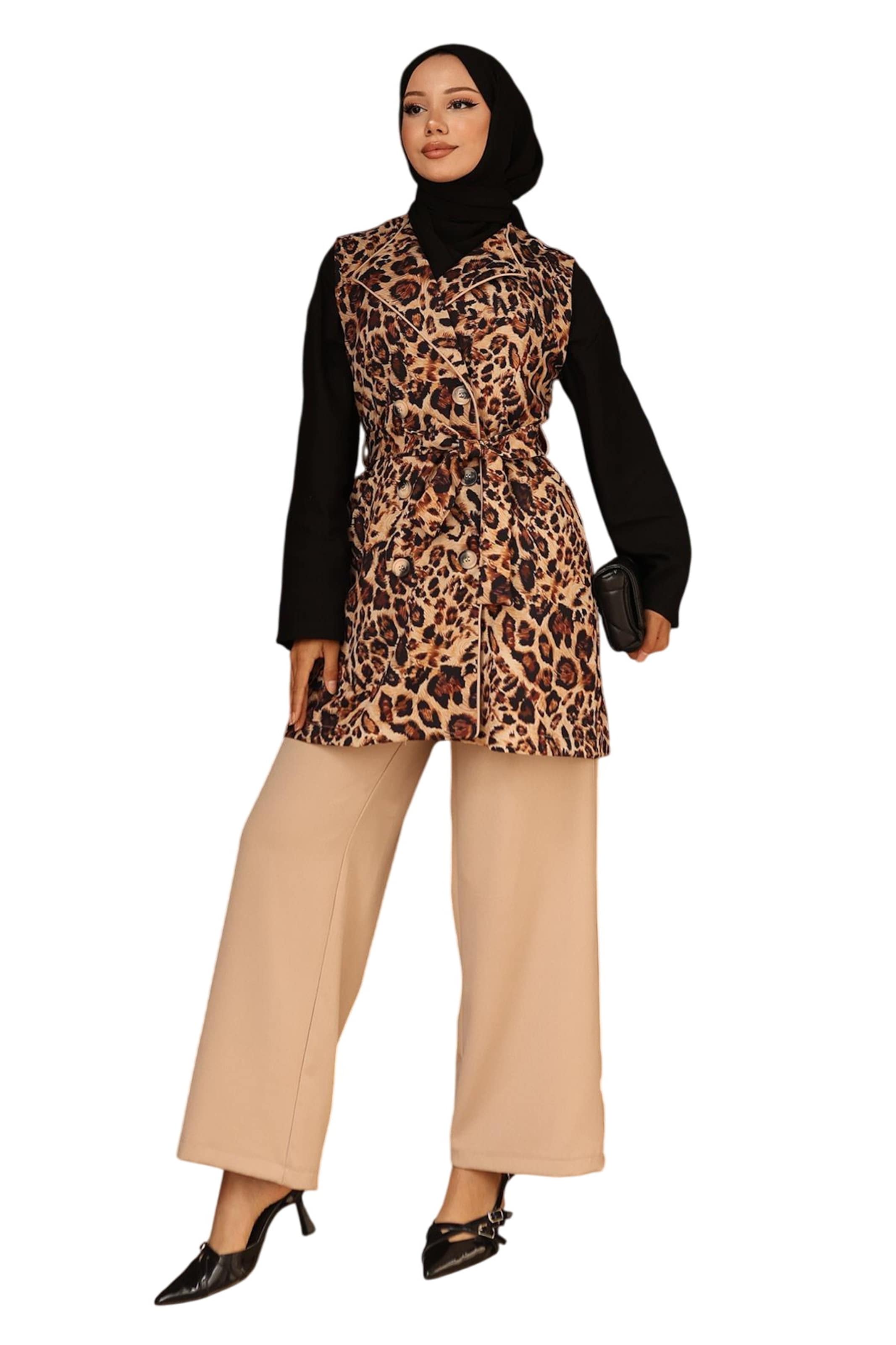 MODAMIHRAM Broekpak in Bruin: voorkant