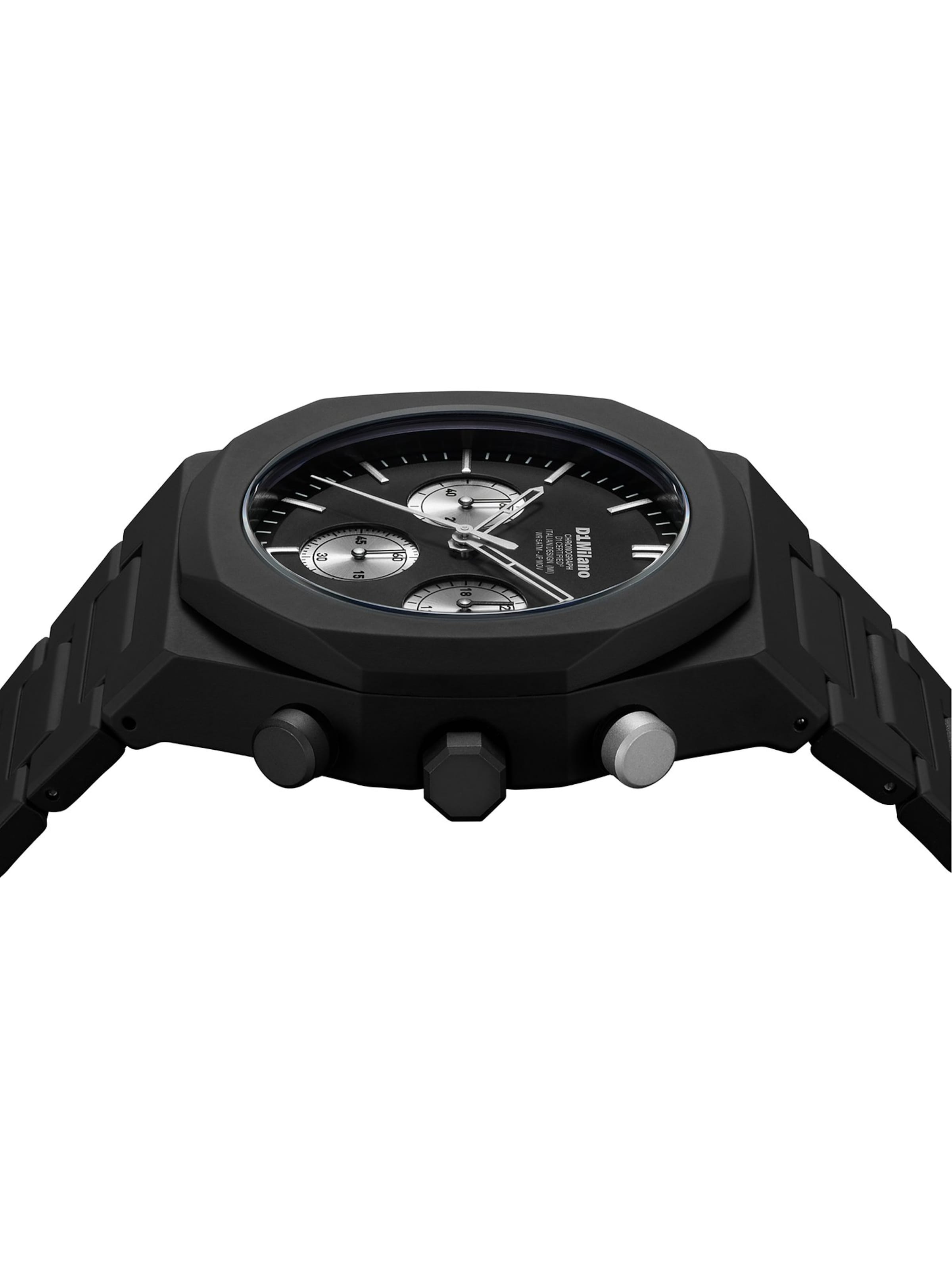 D1 Milano Analoguhr in Schwarz