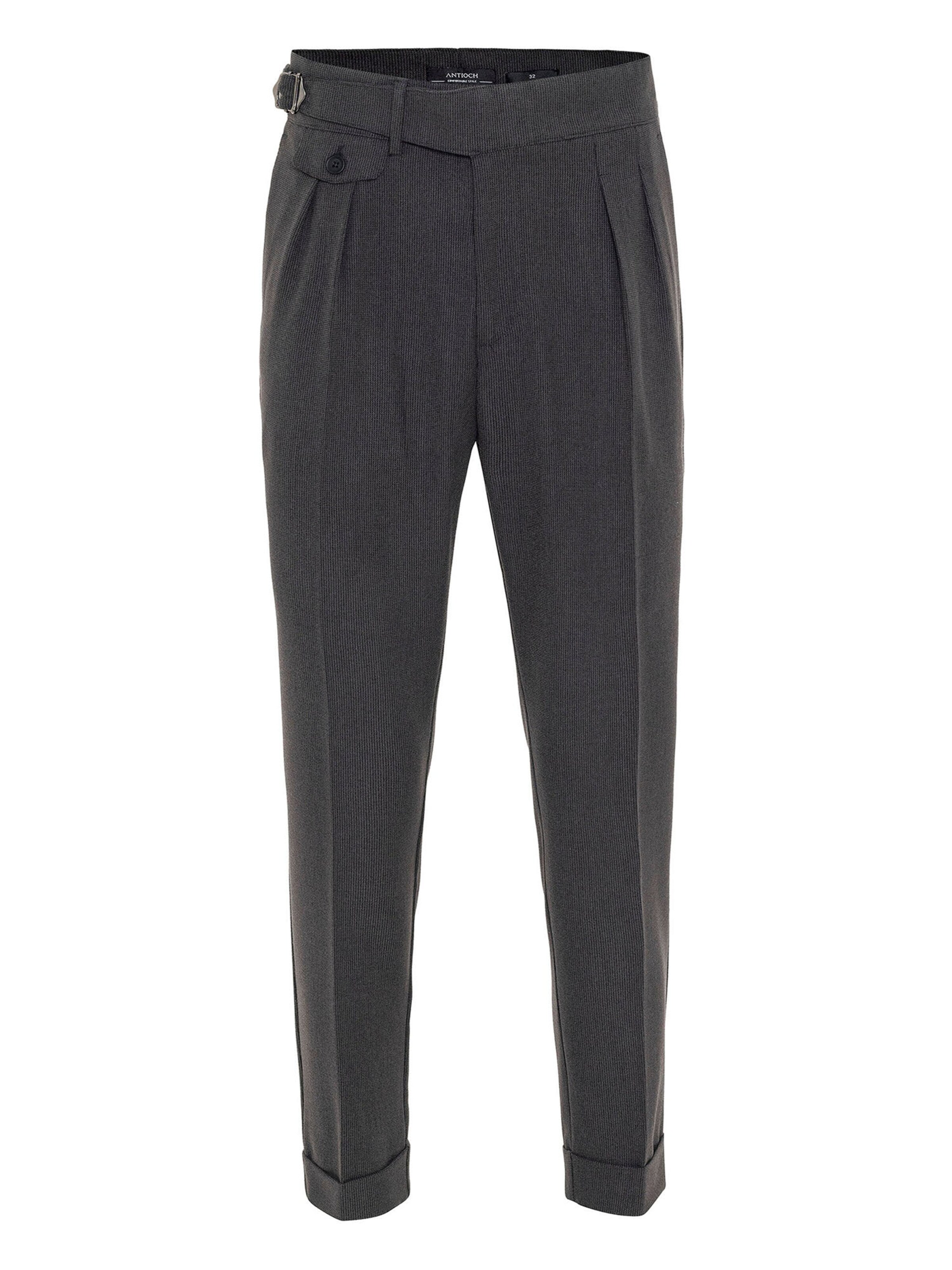 Antioch Tapered Παντελόνι πλισέ σε γκρι: μπροστά