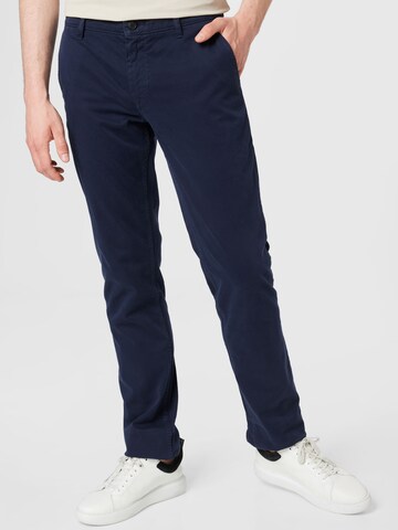 BOSS Slim fit Chino trousers in Blue: front