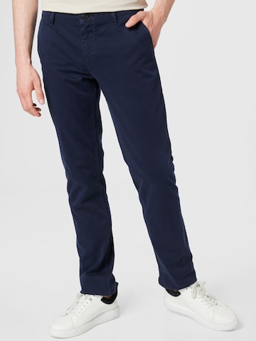 Coupe slim Pantalon chino BOSS Orange en bleu : devant