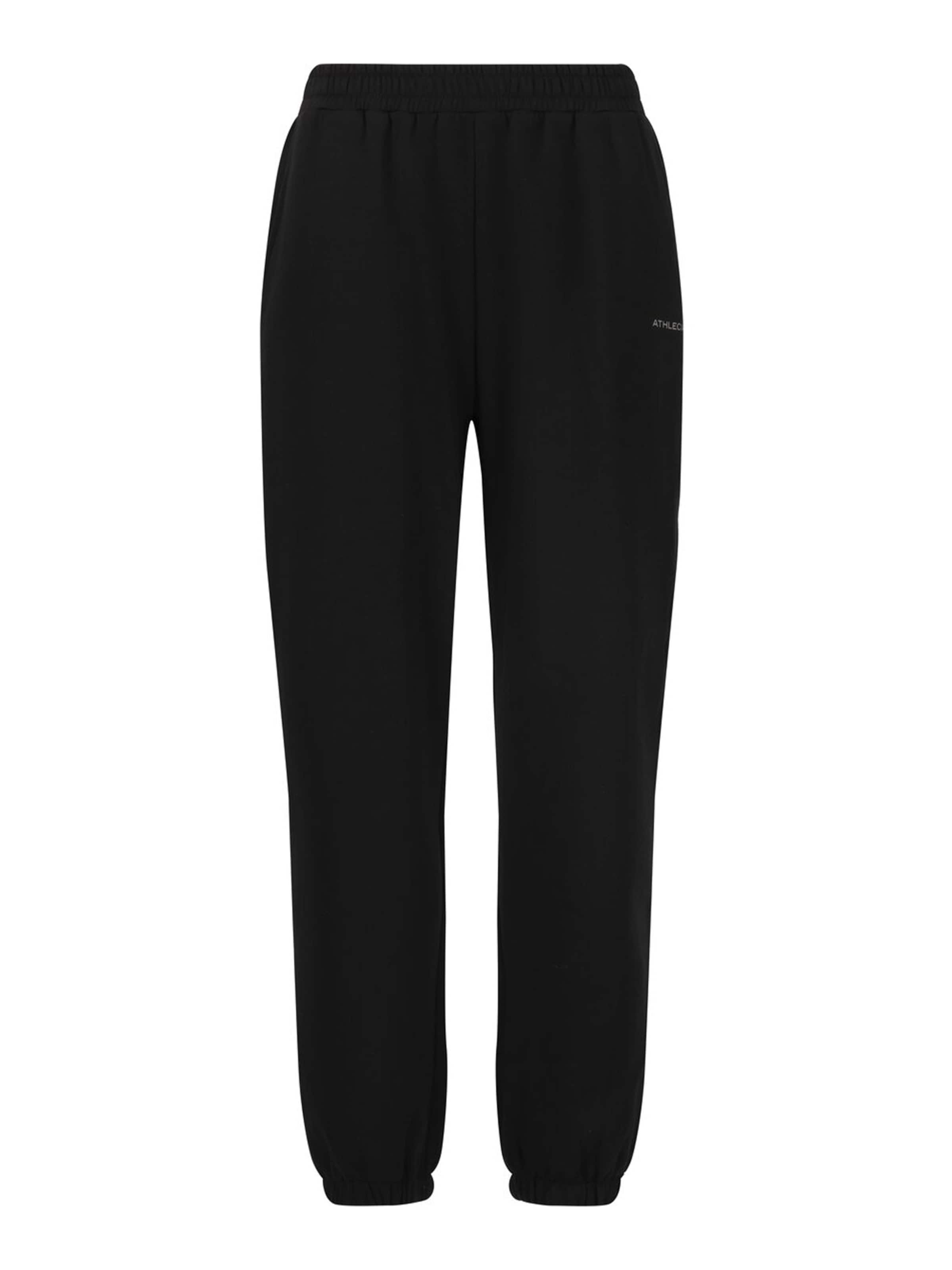 Athlecia Дънки Tapered Leg Спортен панталон 'Atkins' в черно: отпред