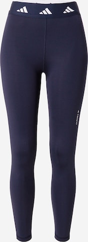 ADIDAS PERFORMANCE Skinny Spodnie sportowe 'Techfit' w kolorze niebieski: przód