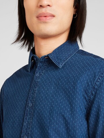 UNITED COLORS OF BENETTON Regular fit Button Up Shirt in Blue