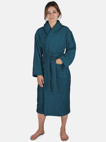 normani Long Bathrobe in Blue: front