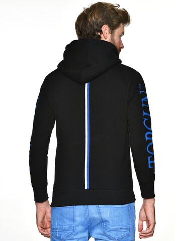 TOP GUN Sweat jacket 'Dark Ocean' in Black