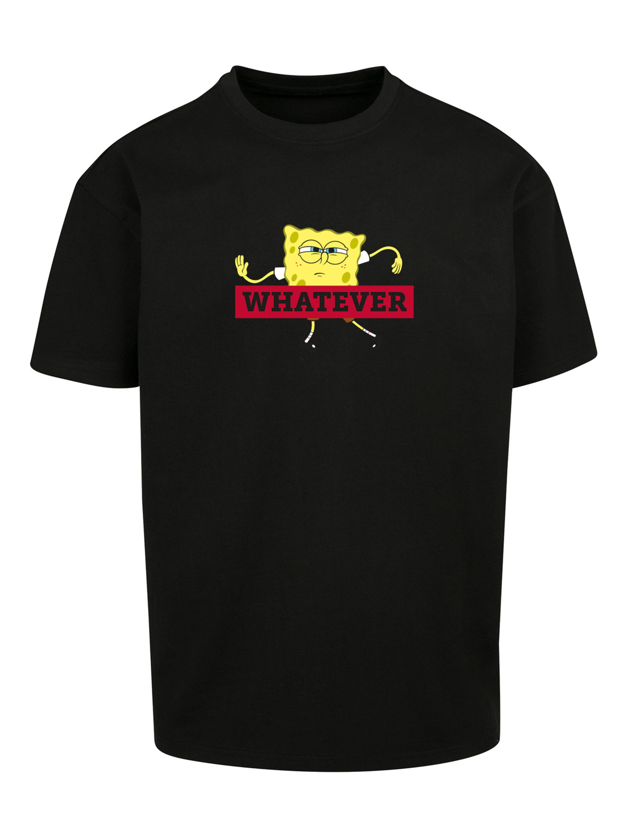 T-Shirt 'Spongebob Schwammkopf Whatever' F4NT4STIC en noir : devant