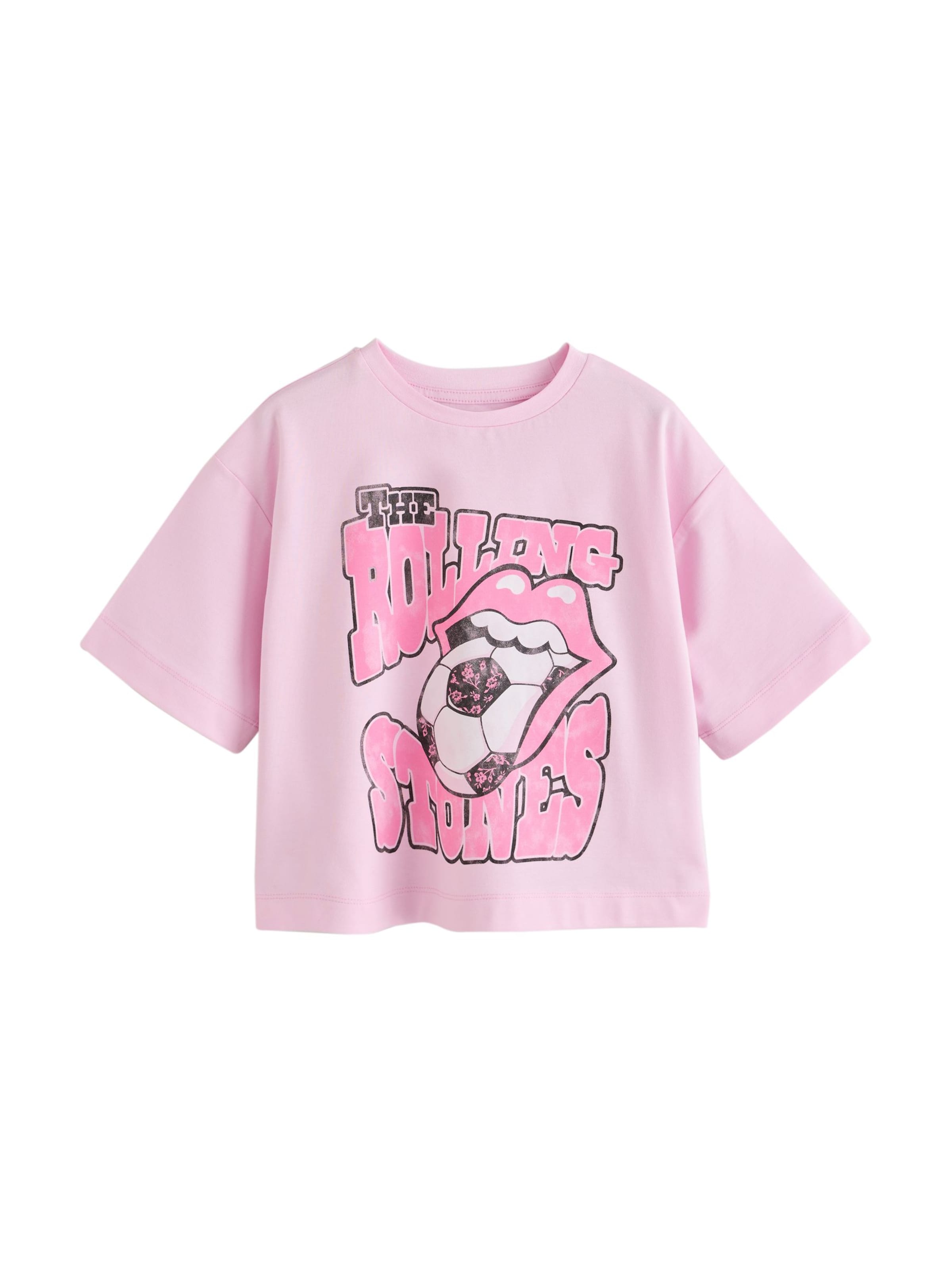 T-Shirt 'The Rolling Stones' Next en rose : devant
