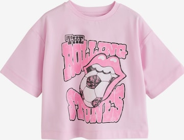 T-Shirt 'The Rolling Stones' Next en rose : devant