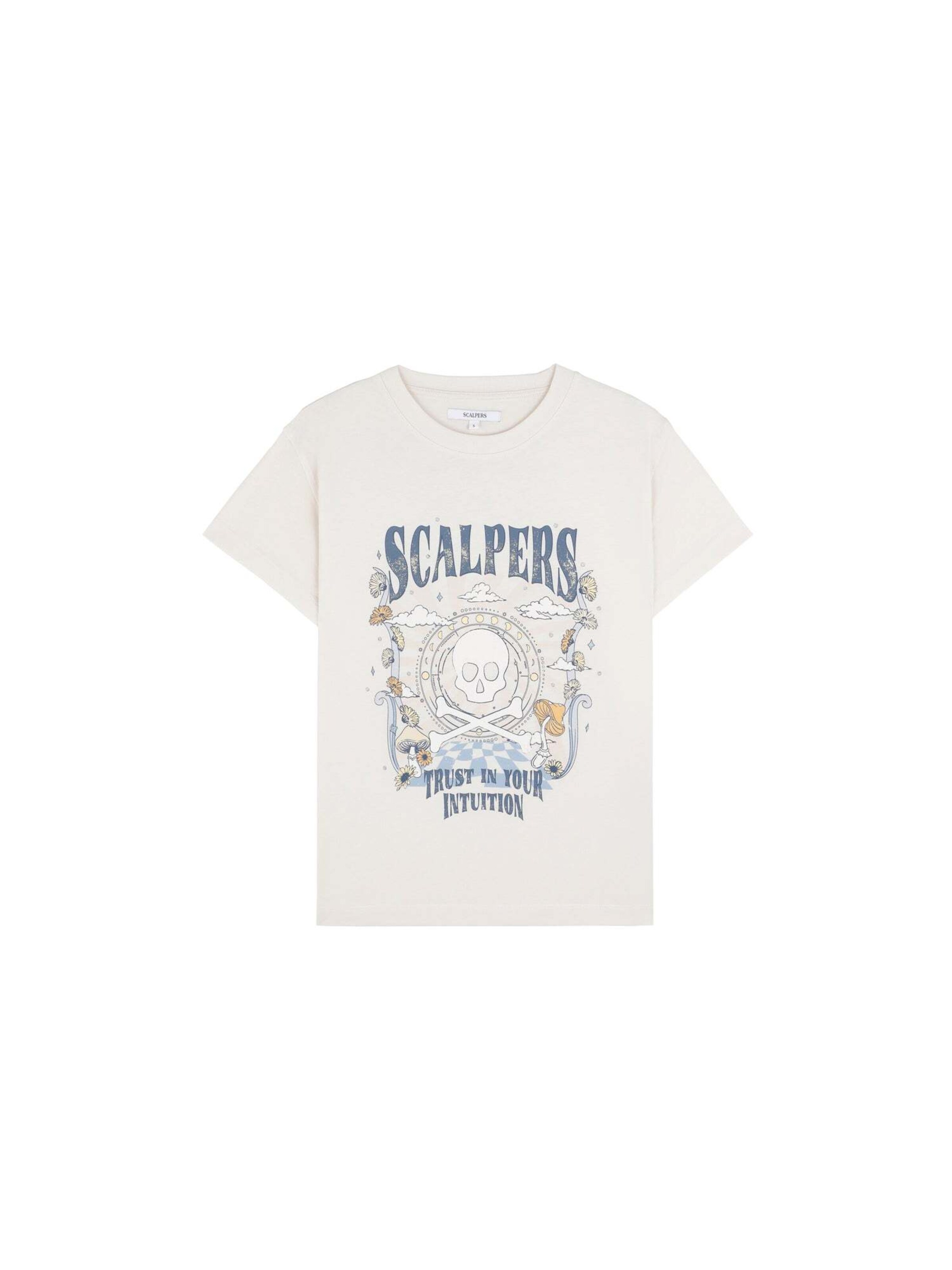 Scalpers Groovy Skull Tee ' ' in Beige: Vorderseite