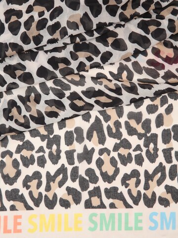 Zwillingsherz Schal 'Leo Fun' in Beige: oben