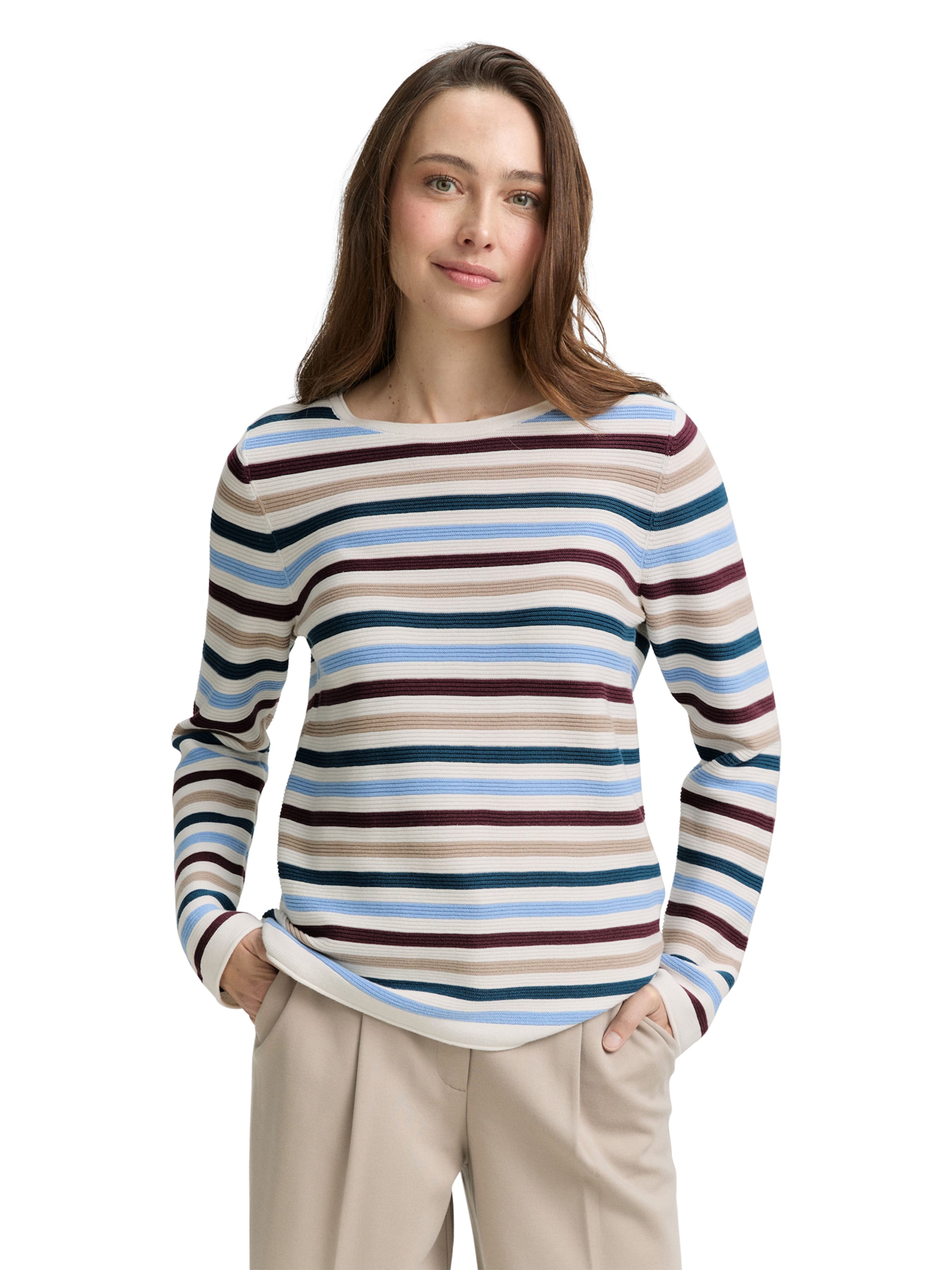 TOM TAILOR Sweater in White: front