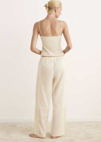 MANGO Pajama Pants 'Tere' in Beige