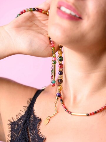 THE GEM STORIES JEWELRY - Cadena 'Shades Of Red Agate Necklace' en Mezcla de colores