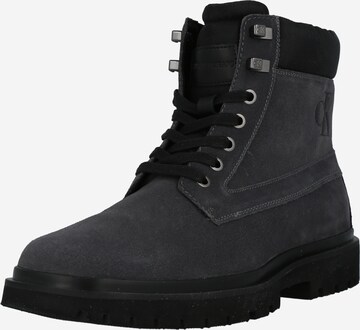 Calvin Klein Jeans Lace-Up Boots in Grey: front