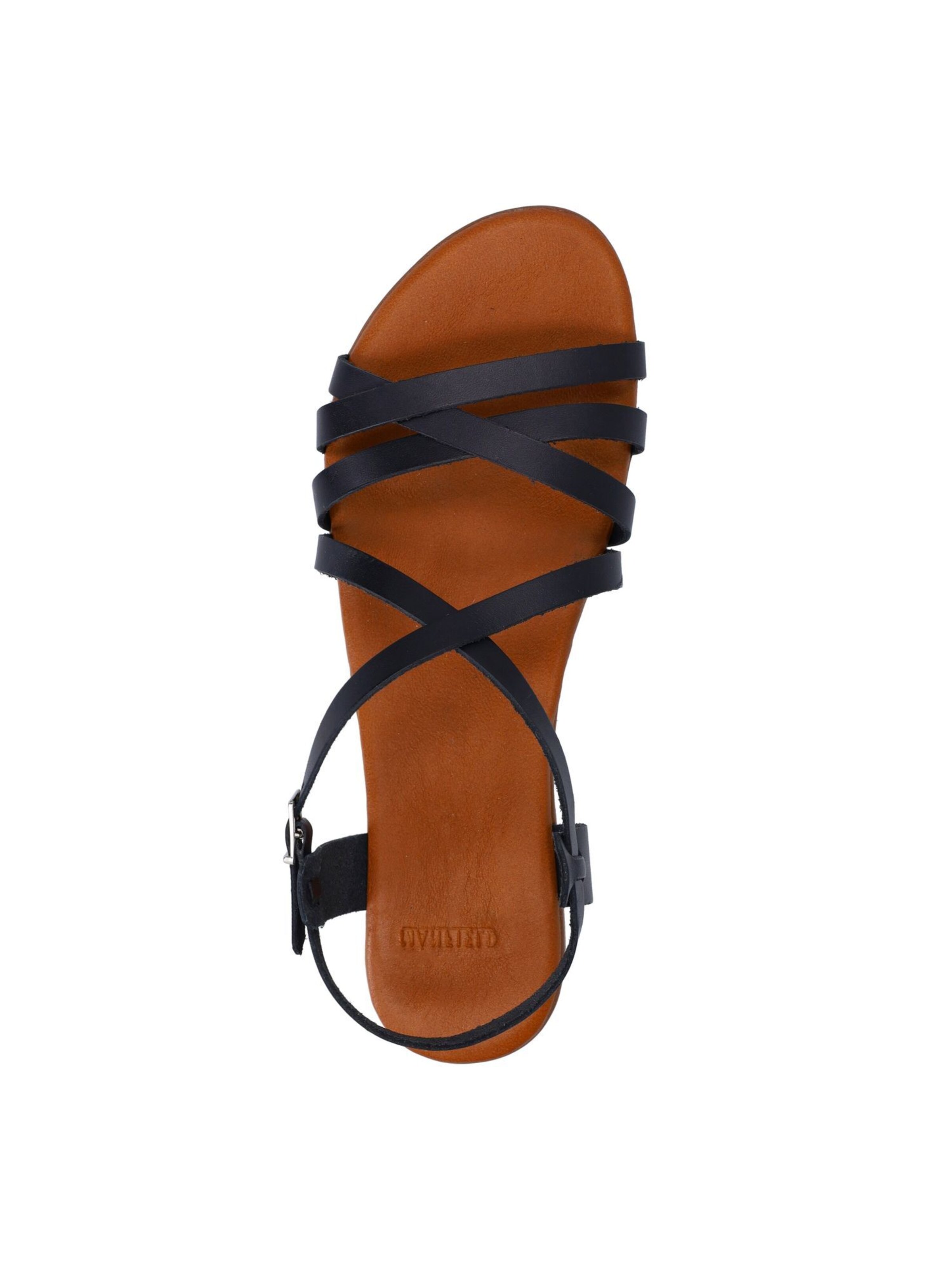 MANFIELD Strap Sandals 'Flache' in Black