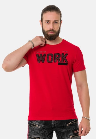 CIPO & BAXX Shirt in Rood: voorkant