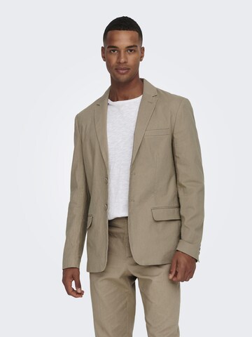 Only & Sons Slim fit Blazer in Brown: front