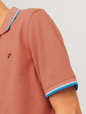 JACK & JONES Regular Fit Poloshirt 'Bluwin' in Orange