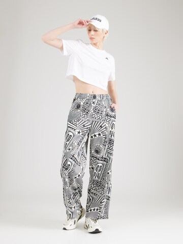 ADIDAS SPORTSWEAR Wide leg Sports trousers 'FARM TIRO' in Black