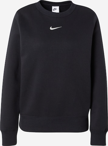 Nike SportswearSweater majica 'Phoenix Fleece' - crna boja: prednji dio