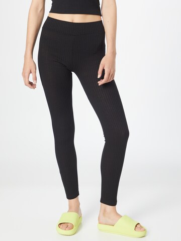 Skinny Leggings 'Molly' de la PIECES pe negru: față