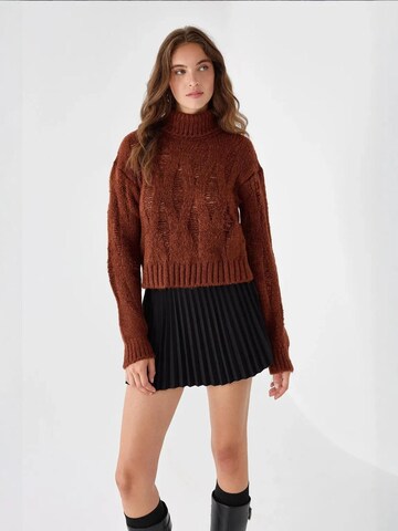 Hiccup Pullover in Braun: Vorderseite