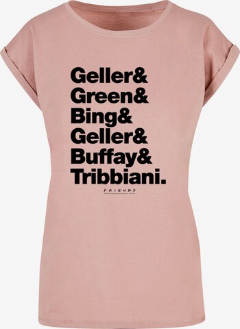 ABSOLUTE CULT T-Shirt 'Friends - Surnames' in Pink: predná strana