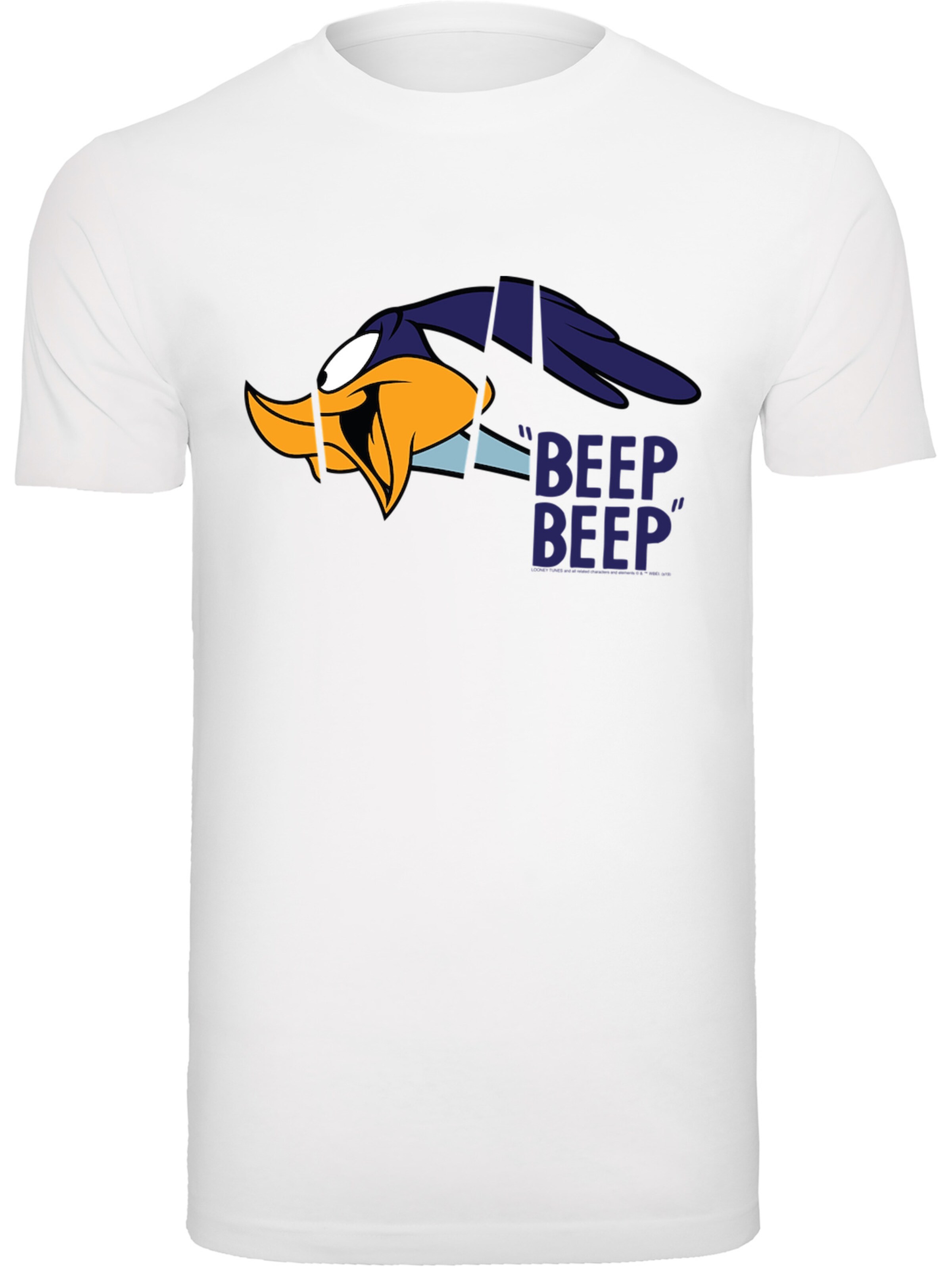 Maglietta 'Looney Tunes' di F4NT4STIC in bianco: frontale