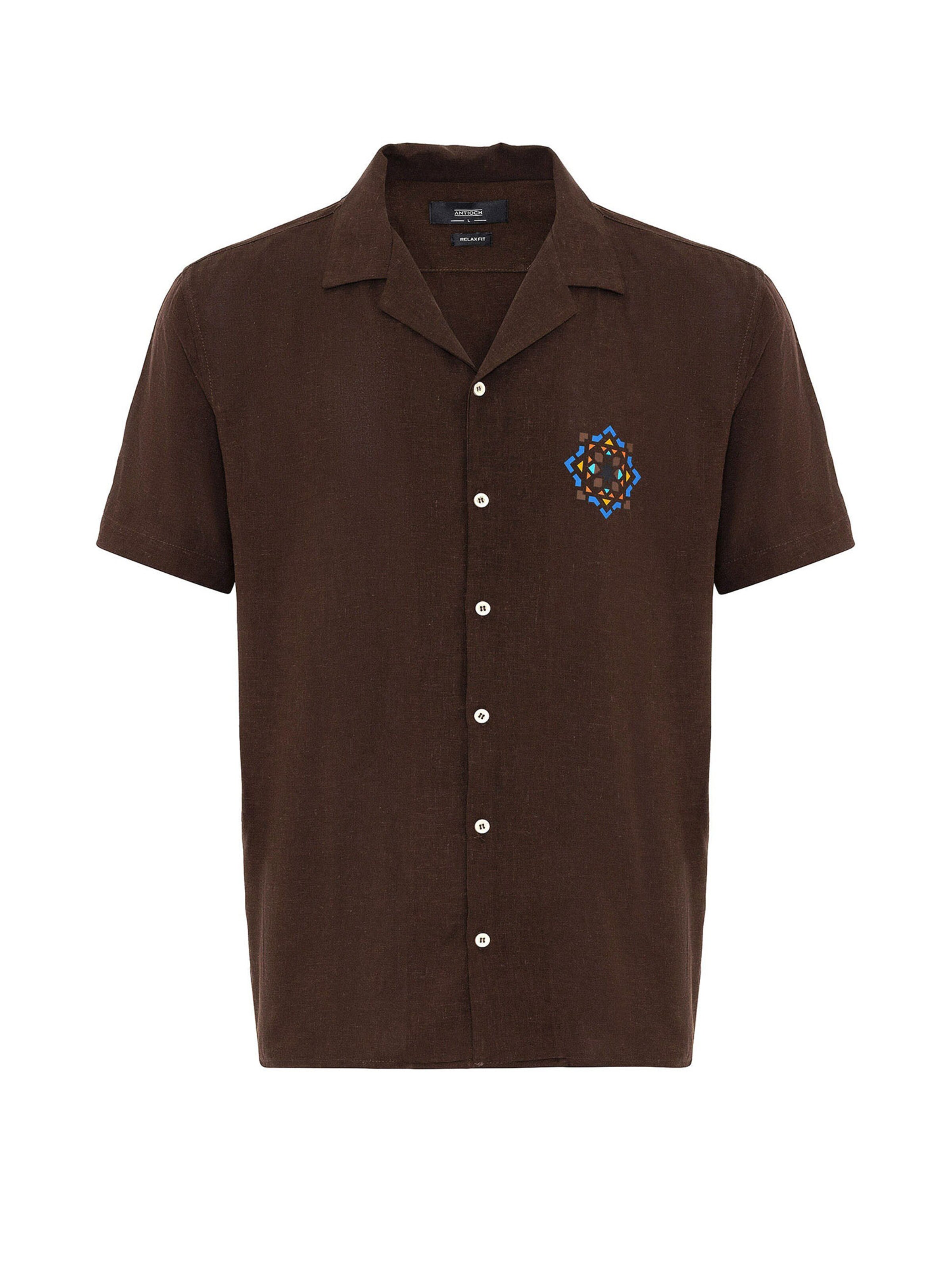 Antioch Comfort Fit Hemd in Braun: Vorderseite