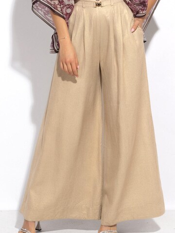 JIORO Wide leg Pants 'ESSENTIALS' in Beige