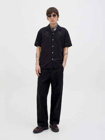 JACK & JONES - Ajuste confortable Camisa 'JORSUMMER LUKE' en negro