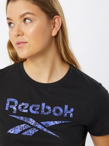 Reebok Skinny Toiminnallinen paita 'Modern Safari' värissä musta