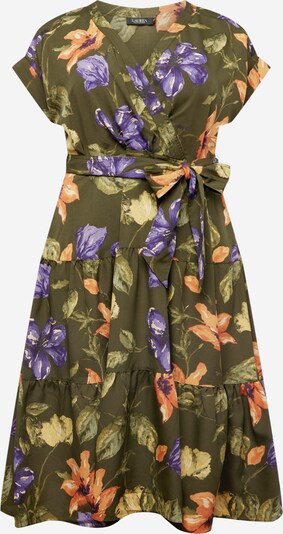 Lauren Ralph Lauren Plus Haljina u maslinasta / svijetloljubičasta / narančasta, Pregled proizvoda