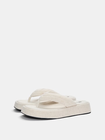 Pull&Bear T-bar sandals in Beige