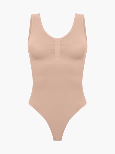 cfab (formerly creamy fabrics) Shapingbody 'Tank Bodysuit Sculpting Shapewear mit String' in XS in de kleur Beige, Productweergave